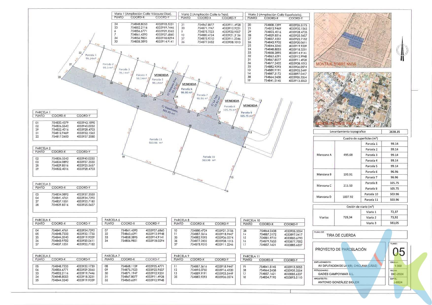 Presentamos una excelente oportunidad para adquirir una parcela urbanizada ubicada en la codiciada zona Avenida Diputación, Chiclana de la Frontera. 🌳 Con 100 m² aproximadamente disponibles y espacios diseñados para construir hasta 150 m², esta propiedad es perfecta para desarrollar tu hogar soñado. La parcelación cuenta con todos los servicios necesarios y licencias pertinentes 🚧✅. La ubicación es inmejorable; estarás a pocos metros del centro📍, rodeado de autobuses🚌, colegios🎓, centros médicos🏥 y supermercados🥦 . Además disfrutarás vistas despejadas desde tu futura vivienda ☀️🌊. Disponemos también de otras seis parcelas similares que ofrecen las mismas ventajas 🎉. . Comercializamos este inmueble en exclusiva, lo que le garantiza el acceso a toda la información y un servicio de calidad. En cumplimiento del Decreto de la Junta de Andalucía 218/2005 del 11 de Octubre, se informa al cliente que los gastos notariales, registrales, ITP y otros gastos inherentes a la compraventa no están incluidos en el precio. Igualmente disponemos del Documento Informativo Abreviado de la Propiedad (D.I.A) , y de un Seguro de Caución para garantizar las cantidades entregadas a nuestra Agencia en concepto de Reserva y/o Arras. No pierdas esta oportunidad única por solo **75.000 €** 💰.