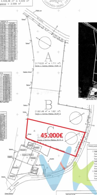 Parcela edificable en venta en la zona de Taujo perteneciente a la parroquia de Cancienes en el Concejo de Corvera de Asturias. La parcela de tiene una superficie de 1.675 m2 y permitiéndose la edificación de una vivienda unifamiliar de hasta 300 m2. Cuenta con los suministros a pie de finca. Situada a 15 minutos de Avilés y 25 de Oviedo y Gijón. Si deseas crear tu hogar en una zona tranquila y bien comunicada llámanos y te informamos.Gastos e impuestos no incluidos en el precio. A título orientativo, en segundas transmisiones, el comprador abonará el Impuesto sobre Transmisiones Patrimoniales (ITP). Para consultar los porcentajes del ITP en Asturias puede hacerlo a través de la web oficial de servicios tributarios del Principado de Asturias https://sede.tributasenasturias.es/sites/sede/default/es_ES/Que-quieres-hacer/Transmisiones-Patrimoniales-y-AJD. La base imponible será el mayor valor entre precio de compraventa, tasación o valor de referencia catastral. Gastos de notaría y registro aranceles variables según precio, número de copias y complejidad). El comprador escoge libremente notario. El vendedor asume, por ley, los gastos que le correspondan, salvo pacto en contrario. Si se precisa hipoteca: Tasación, condiciones y costes bancarios según entidad elegida por el comprador; así como los gastos de gestoría y cualesquiera otros inherentes a la formalización de la compraventa. De acuerdo con la ley, no se incluyen en el precio otros gastos o tributos que legalmente correspondan al comprador.Honorarios de intermediación inmobiliaria a cargo del vendedor y honorarios de mediación inmobiliaria del 2% más I.V.A. a cargo del comprador. El consumidor tiene derecho, conforme a la normativa vigente, a disponer de información y documentación adicional relativa al inmueble y condiciones de la compraventa, accesible en la sede física de la agencia en la calle Corín Tellado 1 bajo de Gijón o a través del correo electrónico info@tufincagestion.com. La agencia actúa exclusivamente como intermediaria en la operación. Cualquier compraventa y sus condiciones quedan sujetas en todo caso a la aceptación expresa del vendedor del inmueble y a la posterior formalización del correspondiente contrato. El presente anuncio tiene carácter meramente informativo; la información suministrada se corresponde con la disponible a la fecha de publicación, pudiendo variar en función de las circunstancias o actualizaciones legales, contractuales y fiscales.