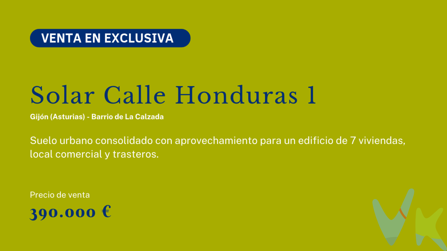Se vende Solar en la calle Honduras en el barrio de la calzada en Gijon.