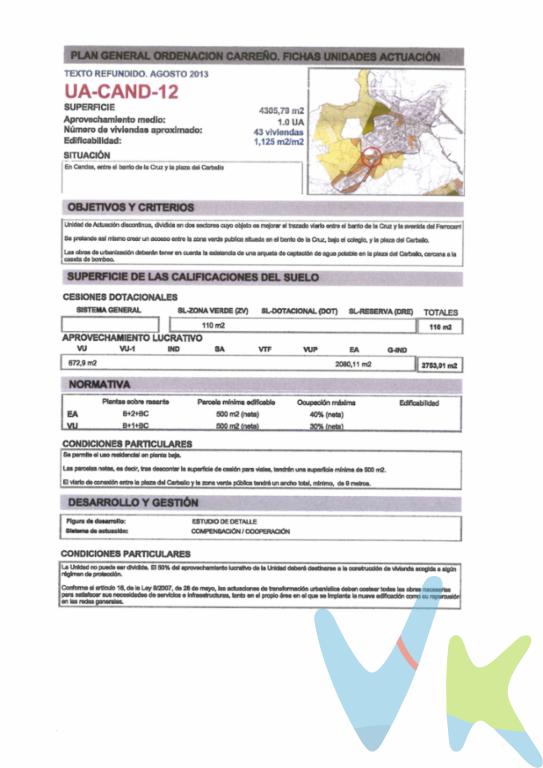 Solar en Candas, de 2660 metros, pueden hacerse 26 viviendas, 40 plazas de garaje, y 26 trasteros. aprovechamiento urbanistico:13 viviendas de promocion libre13 viviendas de VPO20 plazas de garaje de promocion libre20 plazas de garaje de VPO13 trasteros de promocion libre13 trasteros de VPO