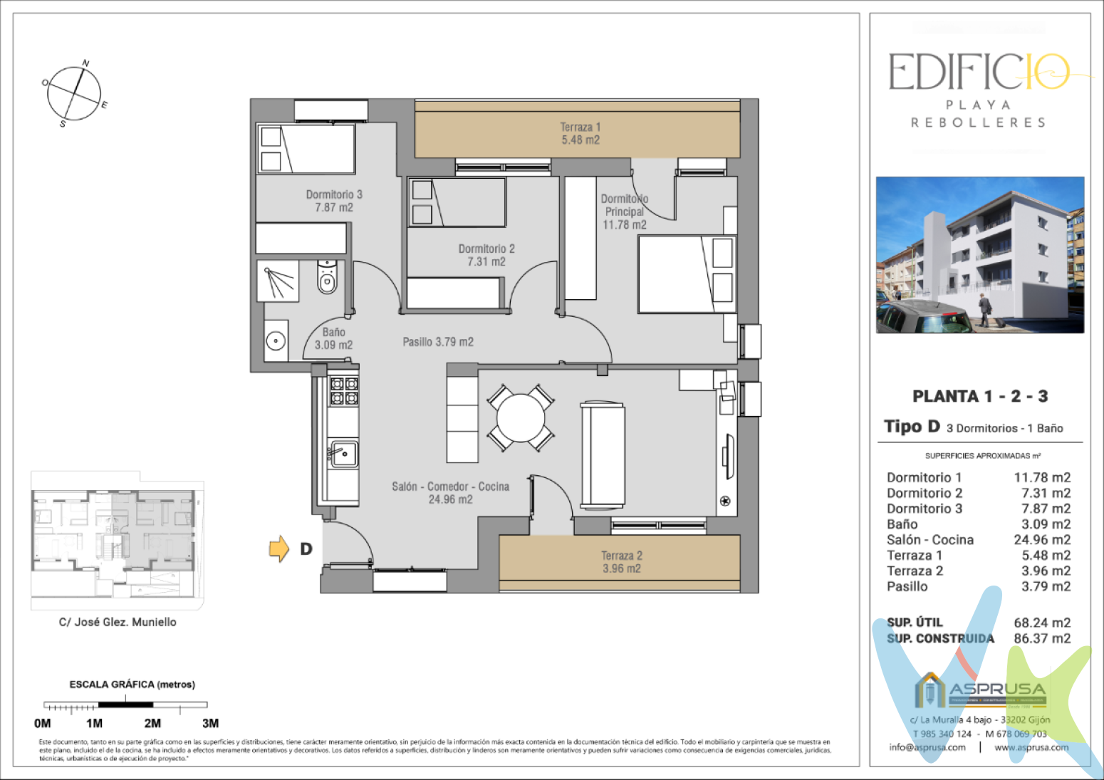 EDIFICIO PLAYA REBOLLERES  CANDÁS (ASTURIAS)   Elige tu vivienda junto al mar, en un entorno natural privilegiado. Apartamentos de un dormitorio y de tres dormitorios con dos terrazas.    A solo15 minutos de Gijón, 25 de Oviedo y 20 de Avilés y del Aeropuerto de Asturias.  Gastronomía marinera y tradicional de primer nivel.  Sendas costeras, naturaleza y tranquilidad a un paso del centro urbano.  Ideal para vivir todo el año o como segunda residencia junto al mar.  Viviendas modernas y confortables.     Candás y el entorno de Playa de Rebolleres:    Candás, capital del concejo de Carreño, es uno de los enclaves más emblemáticos de la costa central asturiana. Antiguo puerto ballenero y hoy villa marinera con un encanto especial, combina la autenticidad de su tradición pesquera con la modernidad y calidad de vida que buscan quienes desean vivir junto al mar. Su entorno, presidido por la Playa de Rebolleres, es un rincón privilegiado que ofrece tranquilidad, vistas espectaculares y la brisa marina como compañera diaria.    El entorno de la Playa de Rebolleres se distingue por su serenidad y belleza natural. Se trata de una zona residencial elevada, con vistas panorámicas sobre el Cantábrico y el puerto de Candás, rodeada de sendas peatonales y espacios verdes que invitan a pasear, hacer deporte o simplemente disfrutar del paisaje. Desde allí parten rutas como la Senda Norte, que conecta con otras playas y acantilados de la costa asturiana. A pesar de su tranquilidad, está a escasos minutos caminando del centro urbano, con todos los servicios esenciales: supermercados, colegios, centro de salud, comercios y una oferta gastronómica de primer nivel.    Candás disfruta de una ubicación estratégica que combina la calma de un pueblo costero con la cercanía a los principales núcleos urbanos de Asturias. Está a tan solo 15 minutos de Gijón, 25 de Oviedo y 20 de Avilés, además de encontrarse a menos de media hora del Aeropuerto de Asturias. Su red de comunicaciones, tanto por carretera como por tren, permite desplazamientos cómodos y rápidos a cualquier punto de la región.    La gastronomía de Candás es otro de sus grandes atractivos. Restaurantes y sidrerías ofrecen los mejores pescados y mariscos del Cantábrico, junto con la cocina tradicional asturiana, en un ambiente cercano, auténtico y acogedor. La villa cuenta con una intensa vida cultural, fiestas tradicionales y un vecindario amable, lo que hace de Candás un lugar perfecto tanto para residir todo el año como para disfrutar de largas estancias en un entorno saludable y con encanto.    Vivir en el entorno de la Playa de Rebolleres es apostar por la calidad de vida: mar, naturaleza, tranquilidad y una comunidad acogedora, sin renunciar a la cercanía a las principales ciudades y servicios de Asturias. Una oportunidad única para disfrutar del mar Cantábrico cada día desde una ubicación privilegiada.    Viviendas junto al mar, en un entorno natural privilegiado.  A solo15 minutos de Gijón, 25 de Oviedo y 20 de Avilés y del Aeropuerto de Asturias.  Gastronomía marinera y tradicional de primer nivel.  Sendas costeras, naturaleza y tranquilidad a un paso del centro urbano.  Ideal para vivir todo el año o como segunda residencia junto al mar.  Viviendas modernas y confortables.     Compromiso con la eficiencia y el confort    Nuestra conciencia y respeto hacia el medio ambiente nos impulsan a conseguir con este edificio, un menor impacto en los consumos energéticos.    Esto se consigue gracias al aislamiento térmico aplicado en el edificio, a la calidad técnica de las carpinterías exteriores y a sus vidrios aislantes, entre otros.    Un compromiso con nuestros clientes y el futuro, que se traduce en un edificio con un menor impacto en los consumos energéticos y en el que prima el bienestar y el confort de sus usuarios.