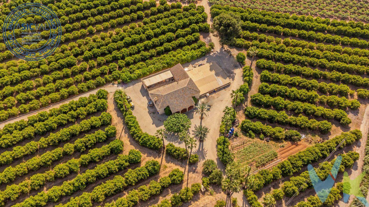 Disfruta este encantador caserío de campo con todos tus seres queridos, gracias a la amplitud de su salón a cubierto, o en el buen tiempo, debajo de la majestuosa parra que preside la entrada de la casa.  También dispone de un precioso porche techado con muchísimo espacio para respirar la tranquilidad de un entorno de ensueño.  Además, la casa se vende junto con las parcelas de alrededor que cultivan árboles frutales de Naranja Ortaniques (1.650 udes.) y Caqui Rojo brillante (2.450 udes.) dando importantes cifras de producción y facturación. Su mayor valor reside en el sistema de regadío por goteo que aporta mucha autonomía a todo el proceso y se nutre de un aljibe fluvial de gran capacidad. Cuenta también con un pozo.  .  El portón principal de madera, da paso al interior del caserío mostrando un imponente salón comedor de altos techos cubierto de vigas de madera, y una gran chimenea central flanqueada por dos huecos de almacenaje, repletos de robustos troncos cortados. Y cuenta con tres estancias, dos de ellas dormitorios dobles de gran amplitud, y una bonita cocina independiente, con su propia despensa con ventana.  .  En la parte trasera de la casa, encontramos una terracita que da servicio al paellero, con su propia bancada y pila de mármol en perfecto estado. Además, hay un parking techado para al menos seis plazas de coche, y un almacén con puerta corredera de gran utilidad para guardar la maquinaria y materiales necesarios para el buen tratamiento de los campos y su cultivo.  .  Hazte con esta estupenda propiedad, y disfruta de la paz del entorno mientras te beneficias de toda la rentabilidad que te puede ofrecer!.  .  .  --------.  .  Por mandato expreso del propietario, comercializamos este inmueble en exclusiva, lo que le garantiza el acceso a toda la información, a un servicio de calidad, un trato fácil, sencillo y sin interferencias de terceros. Por este motivo, se ruega no molestar al propietario, a los ocupantes de la propiedad o a los vecinos. Muchas gracias por su comprensión. Si usted es agente inmobiliario y tiene un cliente para este inmueble, llámenos: estaremos encantados de colaborar.