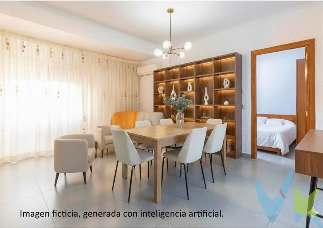 Te presentamos en exclusiva un estupendo piso situado en la misma Avenida al Vedat, en una ubicación inmejorable, junto a la parada de metro Avinguda y rodeado de todos los servicios esenciales (comercios, colegios, supermercados y transporte público). La finca dispone de ascensor y está adaptada para personas con movilidad reducida (PMR). Que tiene la vivienda actualmente:3 dormitorios (se puede rescatar el 4º)1 Baño grande.1 Cocina funcional.1 Comedor.1 Sala de estar.Vivienda para entrar a vivir y bien conservada.Si buscas un hogar en Torrent bien ubicado, con todos los servicios cerca y listo para entrar a vivir, ¡este piso es para ti!..? Contacta ahora para más información o concertar una visita. ¡No dejes pasar esta oportunidad!.Por mandato expreso del propietario, comercializamos este inmueble EN EXCLUSIVA, lo que le garantiza un servicio de calidad, un trato fácil, sencillo y sin interferencias de terceros. Por este motivo, se ruega no molestar al propietario, a los ocupantes de la propiedad, a los vecinos. Muchas gracias por su comprensión. El precio publicado NO incluye:- Los gastos de notaría- El impuesto de transmisiones patrimoniales, que es del 10 % (salvo supuestos de bonificación por el comprador)- Los gastos del registro de la propiedad.- Los honorarios de la inmobiliaria que paga la parte comprador.Asimismo no incluye ningún otro gasto asociado que no este específicamente que esta incluido. Los datos e información contenida en este anuncio es meramente informativa, por lo que no tiene carácter contractual, pudiendo contener errores, reservándose la inmobiliaria a poder modificarla en cualquier momento. Para saber más sobre el mismo no dude en ponerse en contacto con nosotros.