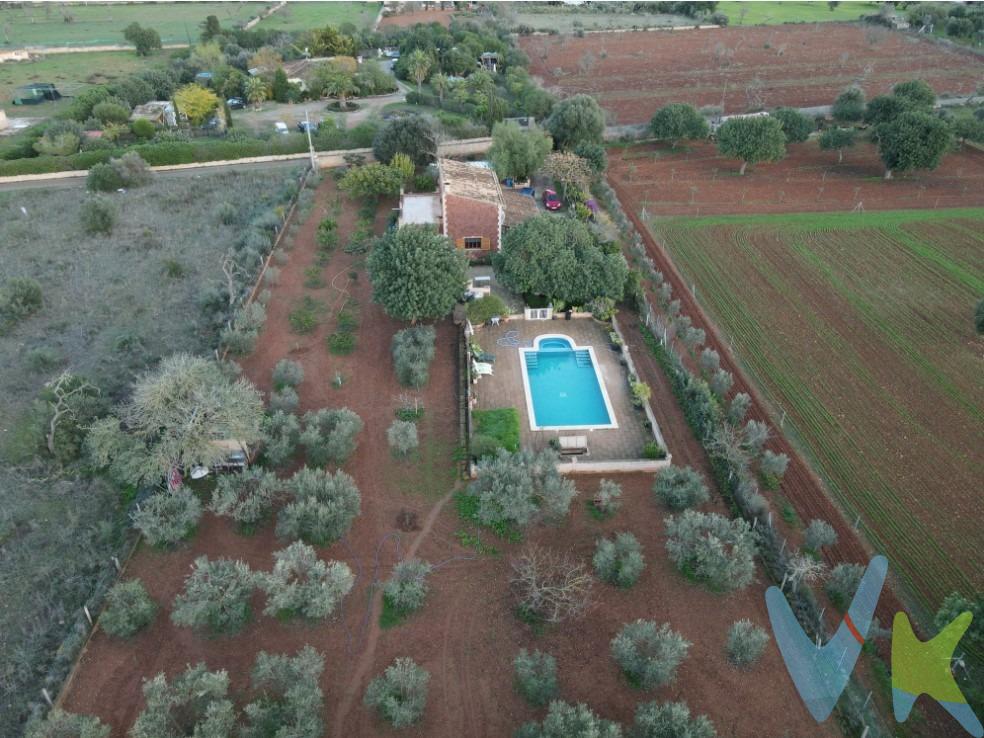 LEGALIZABLE por el decreto de medidas urgentes de 28/5/2024. Finca muy cuidada en un entorno privilegiado y muy cercana al Pueblo de Llucmajor . Las vistas despejadas desde su gran terraza a Galdent te sorprenderán. Esta finca lo tiene todo para crear el paraíso que todos nos merecemos. La finca dispone de luz de Gesa y de una cisterna de 30.000 Litros. Se llega a través de camino totalmente asfaltado con puerta de entrada eléctrica. Podrás disfrutar de una maravillosa piscina 5x10 de las que ya no se pueden construir. En la zona de piscina, aunque debidamente separado hay un área de BBQ con un baño completo para uso exterior que conecta también con un amplio garaje. Aparte del garaje existe una bonita pérgola cubierta para dos coches . Se accede a la casa por un hermoso porche. Ya dentro en la planta baja se encuentra el amplísimo salón comedor con chimenea y la cocina abierta al comedor. En la primera planta hay 2 habitaciones dobles, una con baño en Suite mas otra individual de buen tamaño. Todas son exteriores. También hay otro baño completo con ventana y desde el rellano se accede a la fantástica terraza con unas preciosas vistas. La finca de 3.237 m2 tiene diversos tipos de árboles frutales y una buena plantación de olivos, todo muy cuidado y mimado. Aunque no dispone de cedula de habitabilidad, no tiene ningún reto legal. Pide cita y te sorprenderemos con una propiedad muy adecuada. 