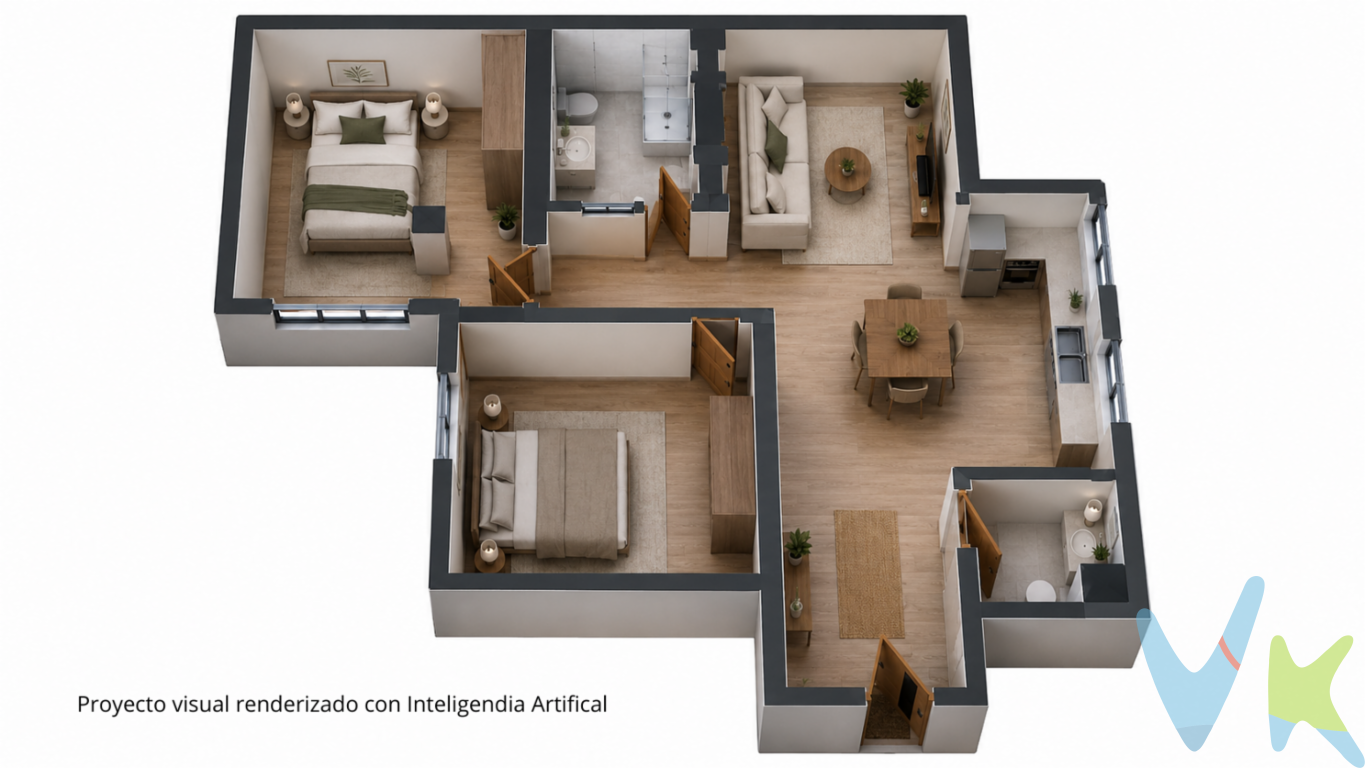 Ubicado en una 4ª planta en la misma Calle Uría, este inmueble de 91 m² combina la paz de un entorno semiinterior con el privilegio de vivir en la arteria principal de la ciudad.ESTADO Y USO: Actualmente configurado como oficina, pero cuenta con USO Y LICENCIA DE VIVIENDA. Sin trámites ni cambio de uso pendientes: listo para reformar y diseñar a tu gusto.POTENCIAL DE REFORMA: Incluimos una propuesta de distribución optimizada para crear un piso moderno y funcional con:2 dormitorios amplios.Salón-comedor con cocina abierta (concepto abierto).1 baño completo y amplio recibidor.CARACTERÍSTICAS TÉCNICAS:Superficie: 91 m² construidos.Planta: 4ª (semiinterior, máxima tranquilidad sin ruido de tráfico).Distribución actual: Recepción, 3 despachos y 1 baño.Uso legal: Vivienda.UBICACIÓN Y ENTORNO: En el corazón de Oviedo. Todos los servicios a la puerta de casa: transporte, comercios, restauración y zonas verdes a un paso. Ideal para diseñar tu vivienda habitual o como inversión con altísima rentabilidad por alquiler en zona prime.PRECIO DE VENTA SIN GASTOS NI IMPUESTOS INCLUIDOS: El precio de venta no incluye gastos de notaría, registro de la propiedad, gestoría, ni el Impuesto de Transmisiones Patrimoniales (ITP) o el IVA/AJD. HONORARIOS: El precio de venta no incluye los honorarios que se devengan a cargo del cliente comprador por la prestación de servicios de asesoramiento y gestión. El importe asciende al 2%, con un mínimo de 2.000 EUR, del Precio de Venta (IVA no incluido). Dichos honorarios deberán ser abonados a la firma de la escritura pública. 