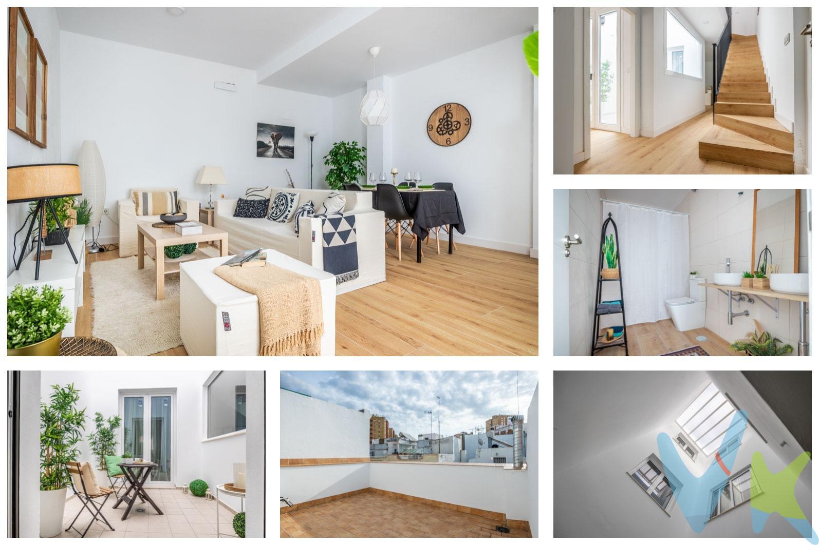 PRECIOSA CASA DE NUEVA CONSTRUCCION. Consta de 152m² construidos de 4 dormitorios y 2 baños distribuidos de la siguiente forma:. Planta baja: Gran salón, cocina independiente, baño completo y precioso patio central de 8 m² con acceso desde cocina y salón que aporta mucha luz a toda la planta. Primera planta: tres dormitorios y magnífico baño. Segunda planta: dormitorio muy amplio y salida a preciosa terraza de 20m². Situada en una zona excelente y muy demandada ya que está rodeada de todo tipo de servicios y muy cercana al centro de Sevilla. Informamos a nuestros clientes compradores que el precio de venta no incluye lo siguiente: Honorarios de la agencia inmobiliaria, Impuestos (I.T.P., I.V.A. o A.J.D., en su caso) ni otros gastos de la compraventa (gastos de Registro de la Propiedad, Notaría, Gestoría ni de posible Financiación). Documento F.I.S. a disposición del consumidor según Decreto 218/2005 Junta de Andalucía.