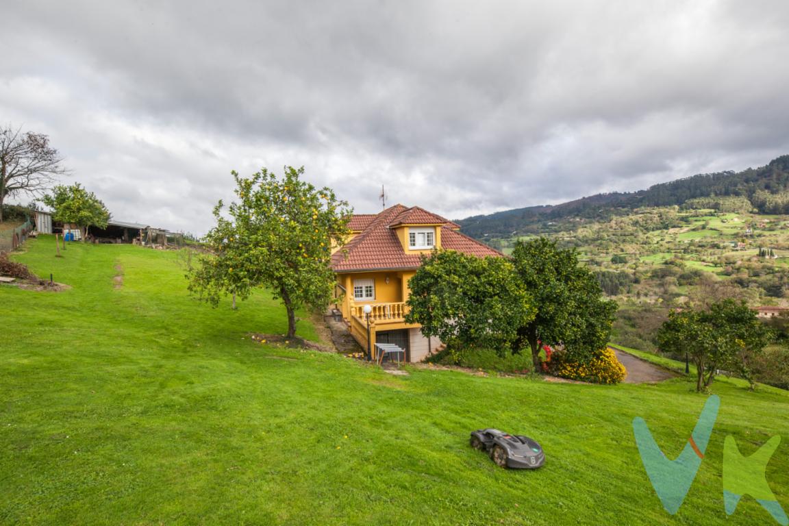 Si estas buscando una chalet en un entorno rural pero cerca de Gijón y Pola de Siero este es tu futuro hogar.Ponemos  a la venta esta bonita propiedad ,  ubicada en el concejo de Fano, Baldornon ,que pertenece al distrito rural de Gijón.Ubicada  en la tranquila y acogedora  zona de Fano , presentamos esta encantadora casa de 4 habitaciones , perfecta  para familias que buscan comodidad y tranquilidad.Entramos a la vivienda , y nos encontramos con un bonito salón comedor, con amplios ventanales , y  con unas vistas espectaculares al valle, con salida a un balcón.Cocina muy cuadrada con electrodomésticos y una despensa. Dos habitaciones dobles y un baño con ventana para dar servicio a esa zona de la casa. Subimos a la planta de arriba  y nos encontramos con otras dos habitaciones y otro baño. Destacamos los armarios que en esta zona son muy grandes y muy bonitos.Gran garaje, con dos zonas, una para guardar coches  y otra zona que es polivalente, donde se ubica un aseo , puede ser un choco, zona de reuniones etc.La parcela es muy amplia contando con árboles frutales, y un tendejón donde poder guardar segadora y  aperos para trabajar el jardín.La tranquilidad , las vistas, y el entorno hacen de esta propiedad, una casa única. No dudes en llamarnos estaremos encantados de enseñártela.En el precio no están incluido los impuesto de trasmisiones , ni notaria  y registro.      