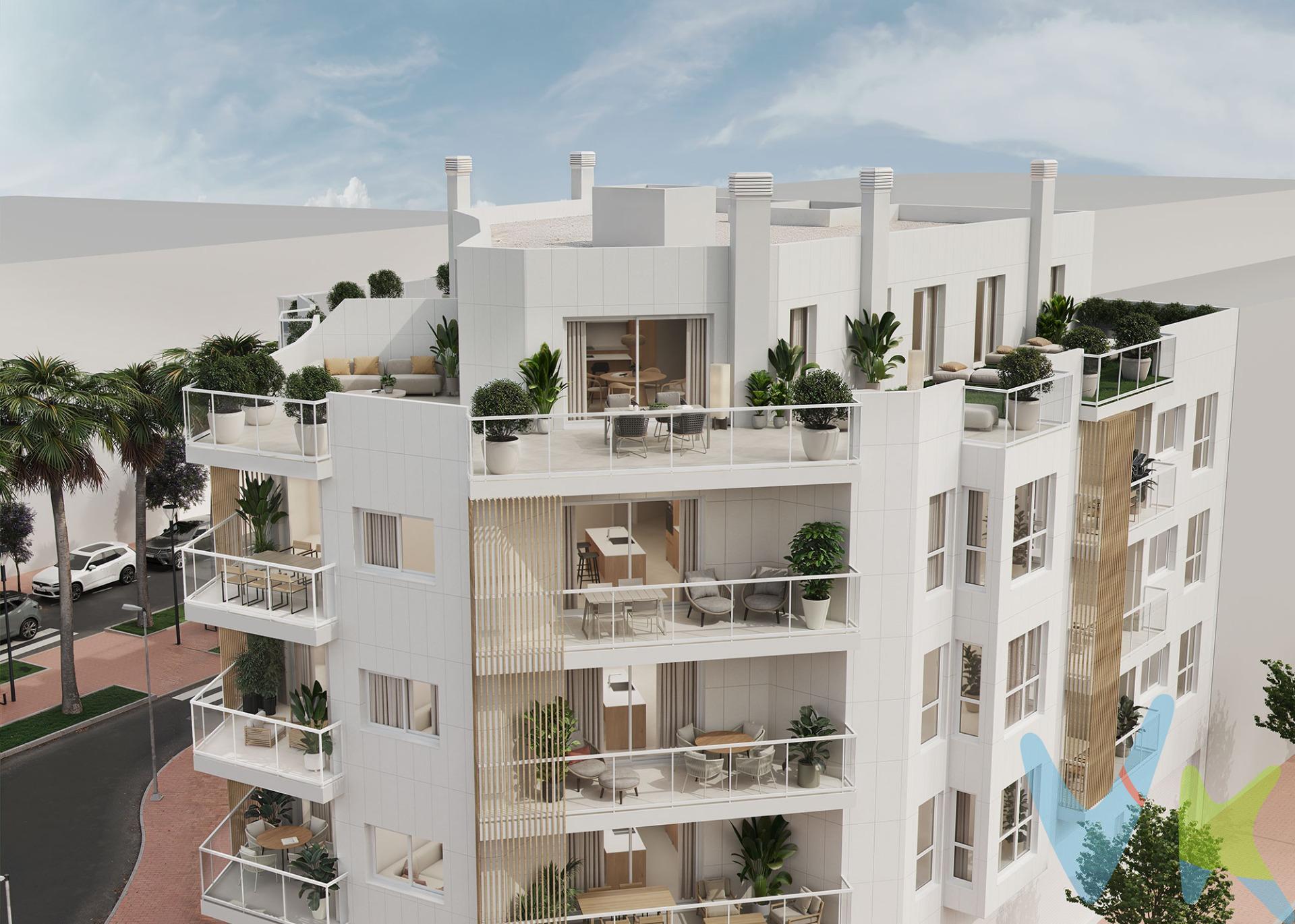 Edificio que integra esencia mediterránea en el día a día de la vida moderna en Benicàssim. Las viviendas del Edificio Carmelitano son  de 3 dormitorios, 2 baños , amplias terrazas, trastero, plazas de garaje y plazas de bici; además de áticos con espectaculares terrazas, que  han sido concebidas para que el deseo de crear tu propio hogar se haga realidad, donde la comodidad, la elegancia y la calidad de vida se combinan para brindarte una experiencia de vivienda incomparable. Diseños contemporáneos y enérgicos, donde las líneas entre exterior e interior se desdibujan para formar un oasis urbano, con vistas al mar y la montaña. Los interiores de las viviendas son modernos, luminosos y amplios. Sus grandes ventanales permiten la entrada de luz natural y la ampliación de la vivienda hacia el exterior, aprovechando este recurso de sostenibilidad. Combinamos las últimas tendencias de arquitectura, fusionando materiales que permiten disfrutar de una vivienda confortable, cómoda y segura. Edificio eficiente que ofrece una serie de beneficios que van más allá del ahorro de costos. Desde el confort y el bienestar de los residentes hasta la sostenibilidad ambiental y la valoración del inmueble. Fachada del edifico revestida con material cerámico, para un futuro sin mantenimiento. Es una opción inteligente y responsable para aquellos que buscan un estilo de vida moderno y sostenible. Benicàssim, un lugar donde el sol, la playa y la buena vida se fusionan para ofrecerte un estilo de vida incomparable. Con una amplia gama de eventos culturales, festivales de música, mercados artesanales y una deliciosa gastronomía local, siempre hay algo emocionante que hacer y descubrir en este encantador pueblo costero. ¡Ven y descubre por qué Benicàssim es el lugar perfecto para llamar hogar en Carmelitano!. Cerca del parque natural desierto de las palmas y muy cerca del mar mediterráneo. ¡Bienvenido al Edificio Carmelitano, tu nuevo hogar en Benicàssim!