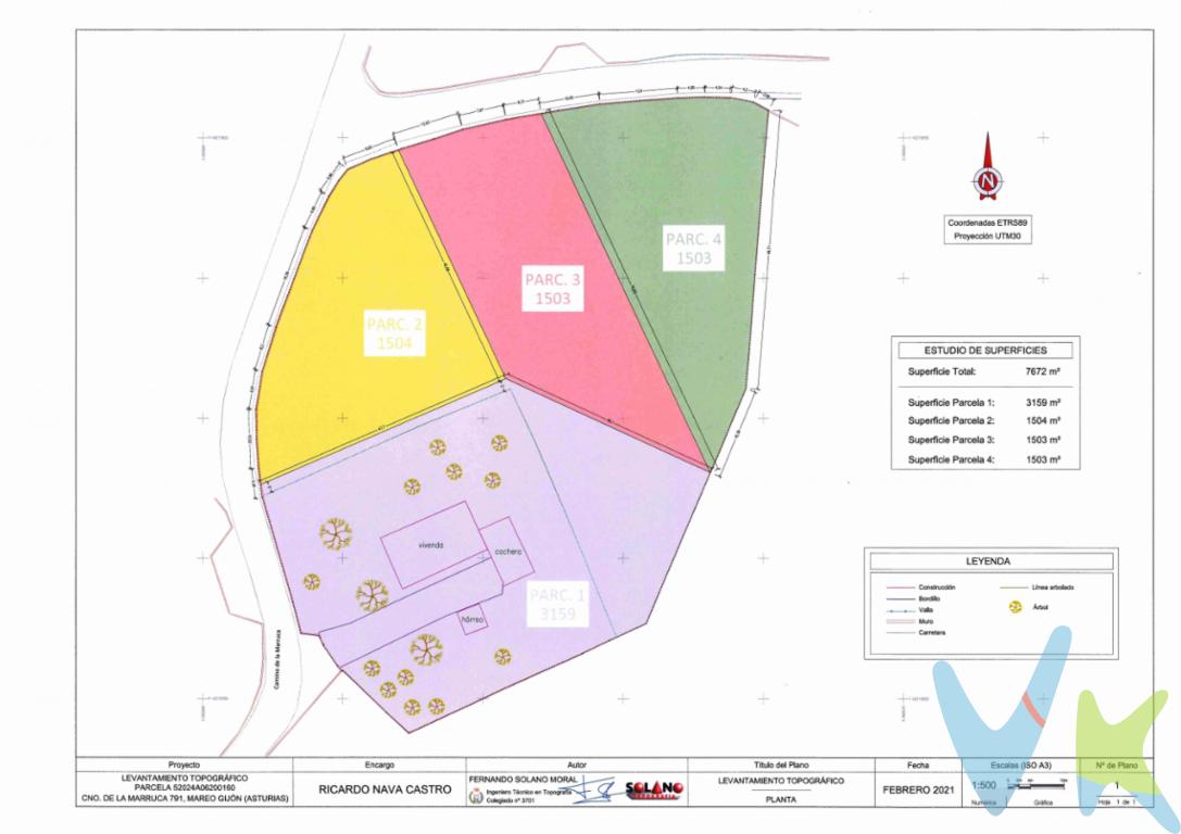 Excelente finca  procedente de parcelación en Mareo . Se encuentra ubicada cerca  de la ciudad, enfrente de la escuela deportiva  de Mareo. Tiene una superficie de 1.503 metros en los que podrá construir hasta una vivienda de 300 metros. La parcela tiene todos los servicios: luz, agua y saneamiento. Tiene una excelentes vistas y muy buena orientación. Para hacer realidad esa casa que sueña solo tiene que visitar esta parcela, nosotros le ayudaremos con todos los trámites e incluso con la construcción de su vivienda!!!