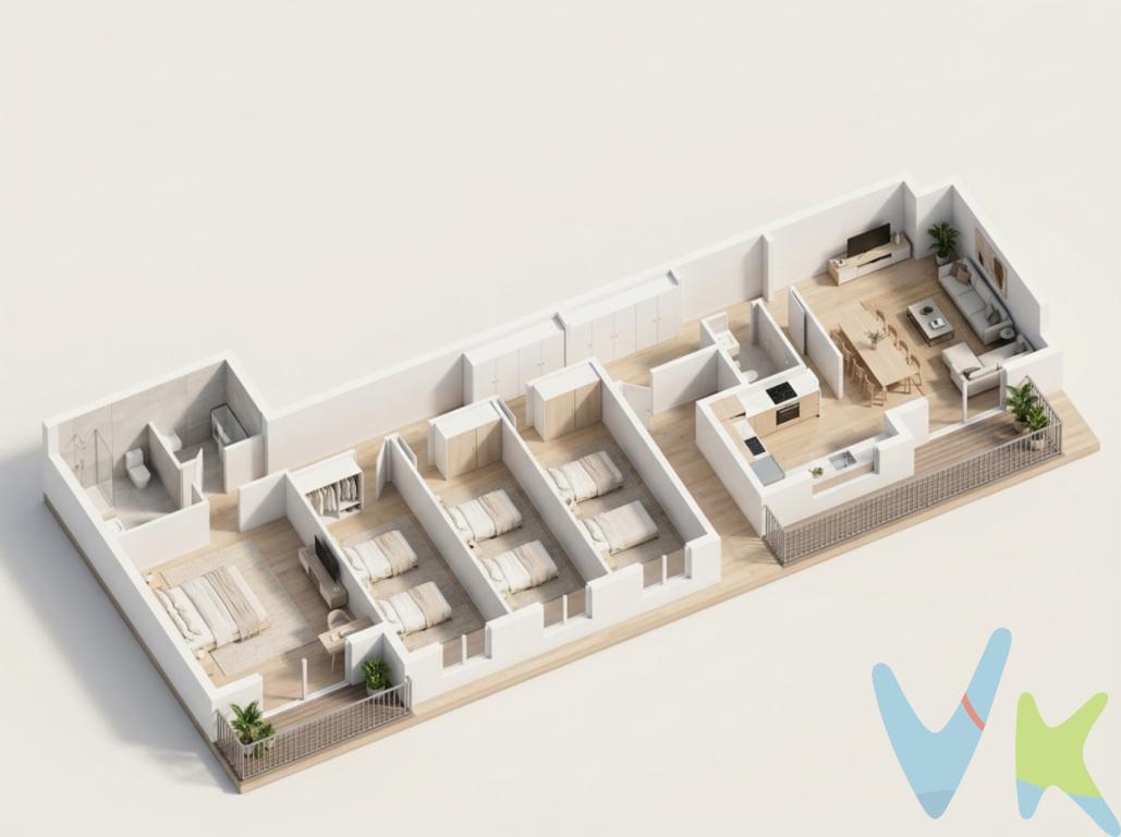 Vivienda esquinera, amplia y totalmente exterior en plena Avenida Principal de TorrentMagnífica vivienda esquinera situada en una de las mejores ubicaciones de Torrent, en plena avenida principal. Destaca por su amplitud, luminosidad y excelentes vistas.Cuenta con un amplio comedor con dos grandes ventanales, un gran balcón con vistas a la avenida, 4 habitaciones muy espaciosas y 2 baños. Al ser una vivienda totalmente exterior, disfruta de mucha luz natural y una agradable sensación de amplitud.La finca dispone de ascensor y cuenta con una única vivienda por planta, ofreciendo mayor privacidad y tranquilidad.Una excelente oportunidad para quienes buscan una vivienda amplia, luminosa y bien ubicada, con todos los servicios y comodidades a su alcance.Vivienda totalmente exterior.Ubicación inmejorable en Avenida al Vedat, eje principal de Torrent.Por mandato expreso del propietario, comercializamos este inmueble en exclusiva, lo que le garantiza un servicio de calidad, un trato fácil, sencillo y sin interferencias de terceros. Por este motivo, se ruega no molestar al propietario, a los ocupantes de la propiedad, a los vecinos o conserjes del edificio o urbanización si los hubiera. Muchas gracias por su comprensiónEl precio publicado NO incluye:- Los gastos de notaría- El impuesto de transmisiones patrimoniales, cuyo tipo general es del 10 % (salvo que el comprador pueda acogerse a bonificaciones existentes).- Los gastos del registro de la propiedad.- Los honorarios de la inmobiliaria que paga la parte comprador, que son de un 3 % mas IVA.Este anuncio puede contener imágenes que han sido retocadas con inteligencia artificial o con decoración simulada. Consulte ante cualquier duda.Asimismo no incluye ningún otro gasto asociado que no este específicamente que esta incluido. Los datos e información contenida en este anuncio es meramente informativa, por lo que no tiene carácter contractual, pudiendo contener errores, reservándose la inmobiliaria a poder modificarla en cualquier momento. Para saber más sobre el mismo no dude en ponerse en contacto con nosotros.