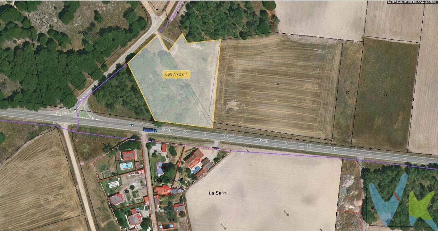 OPORTUNIDAD JUNTO A LA CARRETERA.  .  En plena naturaleza y a escasos 20 minutos de Valladolid.  .  Vendemos finca rustica de 6.300 m2, con amplia parcela de recreo, para poner tu vivienda modular, dispone de  zona arbolada para proporcionarte sombra e intimidad.  .  Justo en frente hay una pequeña urbanización de varias viviendas y terrenos.  .  Acceso directo desde carretera y camino.  .  No dejes pasar esta oportunidad.  .  AL TRATARSE DE DOS PARCELAS SE PUEDE DIVIDIR.  .  Llámanos para mas información y visitas.  .  .  Se venden dos terrenos con un total de 6300 metros cuadrados en La Pedraja de Portillo. Carretera VA-303 junto salida a carretera nacional.  