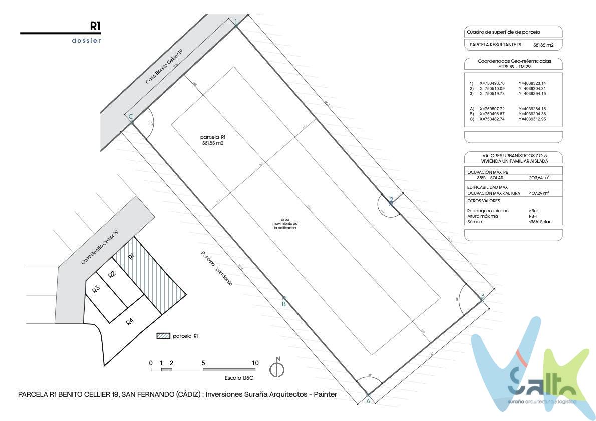 Imagina empezar desde cero. Sin límites, sin condicionantes, con la libertad de diseñar el hogar exactamente como siempre lo has soñado. Te presentamos esta exclusiva parcela ubicada en Calle Benito Cellier, en una de las zonas residenciales más interesantes de San Fernando. Un entorno tranquilo, consolidado y perfectamente conectado, donde cada día se vive con comodidad y calidad. La parcela cuenta con una superficie aproximada de 581,85 m², lo que te permite proyectar una vivienda unifamiliar aislada con amplios espacios exteriores, zonas ajardinadas y todo aquello que siempre has querido incorporar a tu hogar. Su edificabilidad permite desarrollar una vivienda de hasta 407,29 m², 203,64 m² por planta más sótano, ofreciendo un abanico enorme de posibilidades: desde una casa familiar con grandes estancias hasta un proyecto más exclusivo con zonas de ocio, piscina o espacios de trabajo en casa. Ubicada en pleno núcleo urbano, serás vecino del Observatorio de Marina y tendrás a pocos minutos puntos clave de la ciudad como Calle Real, el Ayuntamiento, la estación o el centro comercial Bahía Sur, combinando así tranquilidad residencial con cercanía a todos los servicios. Importante: lo que se comercializa es exclusivamente la parcela. Las imágenes o propuestas que puedan visualizarse son meramente orientativas y sirven únicamente como inspiración para el potencial de la misma. Si llevas tiempo buscando el lugar perfecto donde construir algo único, esta parcela es mucho más que suelo: es el punto de partida de tu próximo proyecto de vida. El consumidor tiene derecho a recibir el Documento Informativo Abreviado (D.I.A.), conforme a la normativa vigente, junto con la información adicional relativa a la vivienda, que se encuentra a su disposición en nuestra oficina, sita en Calle Real 209, San Fernando (Cádiz), y en el correo electrónico hola@aticosinmobiliaria.net. El precio indicado no incluye los gastos, impuestos y tributos inherentes a la compraventa, cuyos importes podrán facilitarse de forma estimada o calcularse de manera más precisa, entregándose el desglose correspondiente en el D.I.A., durante la visita al inmueble. - Operación sujeta a IVA, tipo 21%, Operación sujeta a IJD, cuyo tipo general es del 1,2% respecto al precio de venta, pero que en casos especiales se puede ver reducido. - En caso de que el comprador decida adquirir la vivienda a través de la agencia, deberá abonar unos honorarios equivalentes al 3 % del precio final de compraventa, con un mínimo de 3.500 €, más IVA. - Los gastos aproximados de Notaría y Registro se cifran entre 1000 € y 1600 € aproximadamente, el importe exacto dependerá del precio final de la compraventa, número de copias de la escritura, número de páginas de la escritura, complejidad, etc, en virtud de lo dispuesto en el Anexo I del Real Decreto 1426/1989, por el que se aprueba el arancel general de Notaría, y el Anexo I del Real Decreto 1427/1989, por el que se aprueba el arancel de los Registradores de la Propiedad. - En caso de necesidad de financiación bancaria para la compra, los gastos de la misma deberán ser obtenidos de la entidad bancaria que vaya a financiar la operación. - Se hace constar que la agencia efectúa una labor de intermediación, y que las condiciones finales de la compraventa quedan sujetas a la aceptación expresa de la parte vendedora y a la ulterior formalización del contrato. -Por mandato expreso del propietario, comercializamos este inmueble en exclusiva, lo que te garantiza acceso a toda la información, un servicio de calidad, un trato más ágil, sencillo y sin interferencias de terceros. Por ello, te rogamos no molestar al propietario. Gracias por tu comprensión. 