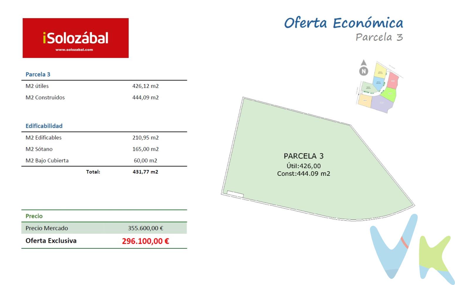 Parcela 3 urbana edificable en Avenida de Madrid de Logroño de 444m²La urbanización tiene una ubicación privilegiada en una de las zonas residenciales más cotizadas de Logroño. Se encuentra en el mejor tramo de Avenida de Madrid , dotado de todos los servicios que pueda necesitar la familia actual.La parcela se ha urbanizado con la idea de dejar 6 parcelas de tamaños generosos que permitan a los propietarios construir la vivienda de sus sueños y acorde a cada una de sus necesidades, inspirada en una estética actual y ejecutando un vial interior donde las barreras entre peatón y vehículo quedan impresas en el diseño de la vía adoquinada.La urbanización cuenta con un muro exterior inspirado en las teclas de un piano realizado en hormigón blanco y acero corten, al igual que los muros interiores de la parcela.Cuenta también, con parterres que aportan dinamismo y formas orgánicas que enmarcan jardines internos para el disfrute de los vecinos de tan maravilloso residencial.En estos momento hay dos viviendas ya a punto de terminarse de ejecutar.