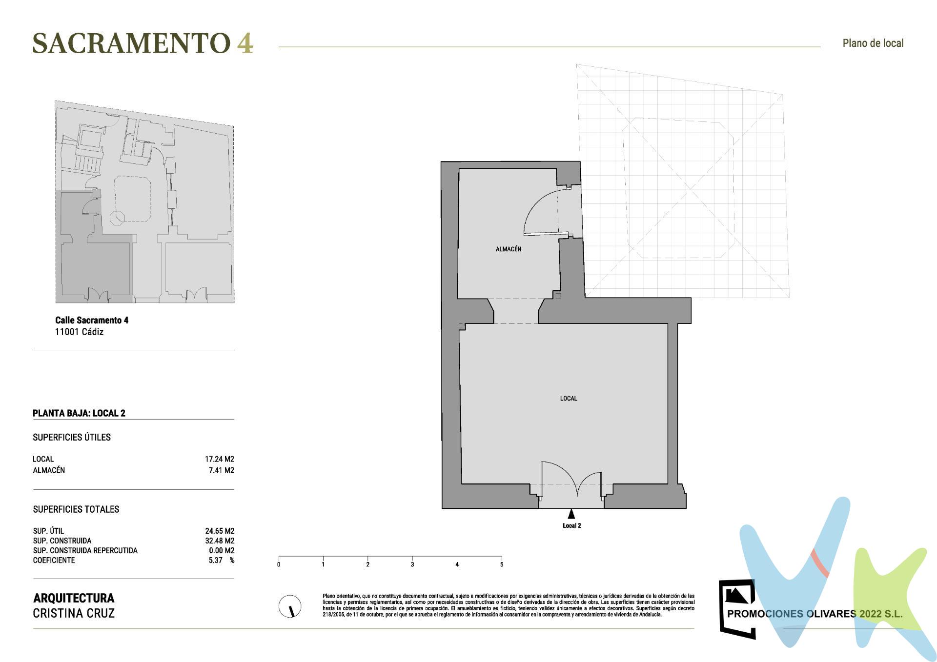 Oportunidad única de adquirir un local comercial en edificio de obra nueva, situado en Calle Sacramento 4, en pleno corazón de la ciudad. Ubicación privilegiada. -Zona comercial de alta visibilidad. -Accesos directos desde las principales vías. -Alto tránsito peatonal, lo que garantiza gran exposición. -Aparcamiento público cercano, facilitando la llegada de clientes y colaboradores. Información relevante. -El local se entrega en bruto, lo que permite una total personalización de la distribución y acabados. -Dispone ya de acometidas de luz y agua, listas para su conexión. Posibles usos. -Este espacio ofrece versatilidad y funcionalidad. -Superficie ideal para actividades administrativas o profesionales. -Espacio adaptable a distintas necesidades, con posibilidad de organizar mobiliario y zonas de trabajo cómodas. -Su tamaño compacto permite un control sencillo de limpieza, climatización y acondicionamiento. -Perfecto tanto para trabajo individual como para reuniones privadas. -Alternativa ideal para quienes buscan un punto céntrico sin asumir costes de grandes superficies. -Apto para consultas, asesorías, estudios de diseño, coworking reducido o despacho personal. -Este local reúne ubicación estratégica, comodidad y flexibilidad de uso, convirtiéndose en una inversión segura para profesionales y emprendedores. ¡Contáctenos hoy mismo para obtener más detalles sobre esta exclusiva promoción y concertar una visita!. * Impuestos, honorarios y gastos de compraventa no incluidos en el precio. Solicite información sin compromiso. 