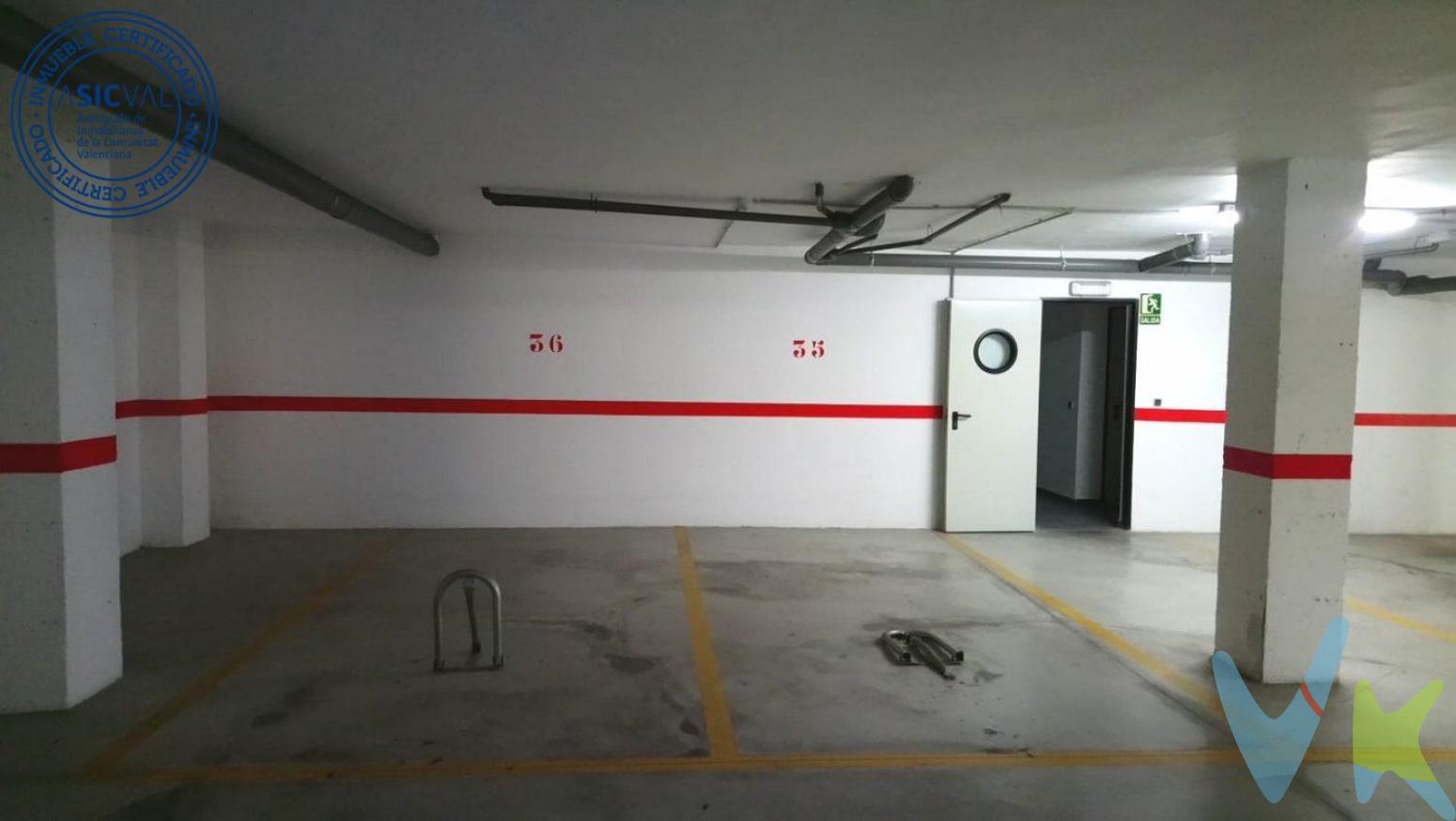 2 PLAZAS DE PARKING CONTIGUAS EN ZONA MORRO DE GOS EN OROPESA DEL MAR. AMPLIAS PLAZAS DE GARAJE UBICADAS EN LA URBANIZACIÓN RESIDENCIAL LOS ÁNGELES. FÁCIL DE MANIOBRAR. Y DESPREOCÚPATE EN BUSCAR APARCAMIENTO EN VERANO.! PRECIO CONJUNTO 13.000EUR . . .El precio de venta NO INCLUYE Impuestos (I.V.A. o I.T.P.), gastos de Notaría, gastos de Registro de la Propiedad, gastos de tramitación de Escrituras ni gastos de financiación (si se precisa). Consulte Honorarios Profesionales de Agencia Inmobiliaria.