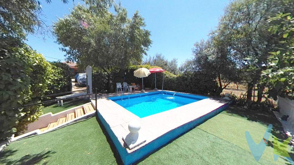 OPORTUNIDAD
CERCA DE MADRID, se vende casa rustica a una distancia del pueblo de Santa Olalla de 5 kms. Se necesita tener el dinero en efectivo, ya que una vivienda rustica no se puede hipotecar. (Los bancos no quieren hipotecar las viviendas rusticas). Si tienes un piso sin hipoteca, podrías hipotecarlo para obtener financiación y comprar esta casa. O si te falta poco dinero para comprarla, pedir un crédito personal.
En plena naturaleza con una superficie de parcela de 8.856m2 vallada y una vivienda de 113m2. Cuenta con Piscina de 15m2, 2 aljibes, un pozo y suministro de electricidad.
La vivienda es de una planta, con 3 dormitorios y un cuarto de baño con mampara y bañera. La cocina se entrega amueblada y con 1 frigorífico. Tiene despensa. Cuenta con dos patios, varios trasteros y cocina exterior. Tiene un porche delantero ideal para poner muebles de jardín.
Tiene una caldera de gasoil, sin utilizar, chimenea francesa, estufa de leños, y aire acondicionado en el comedor. El agua caliente es por calentador de butano.
Las ventanas son de aluminio sin climalit y dos de ellas son de hierro en dos dormitorios.
En un dormitorio se encuentra un armario empotrado. El resto de la casa se entrega sin amueblar, excepto la cocina con muebles y un frigorífico.
Cubierta en buen estado, sin humedades ni goteras.
Las paredes son lisas en color blanco, suelo de terrazo y puertas de contrachapado.
Se construyó en el año 1970. La parcela esta vallada y con varias fuentes de agua de pozo.
La distancia a Santa Olalla es de 6 kms y a Torrijos de 12 kms. Los pueblos cercanos cuentan con centro de salud, colegios, supermercados, etc.
Distancia a Madrid, 80 kms.
IBI 140€ al año
Orientación este la entrada al terreno, piscina y la puerta principal de la vivienda. Orientación Oeste el patio trasero. 
Es un lugar ideal para vivir, tener animales (Caballos, perros, etc.), o para los fines de semana. Ven a conocerlo.
Honorarios de intermediación inmobiliaria no incluidos en el precio.
Información válida salvo error tipográfico.