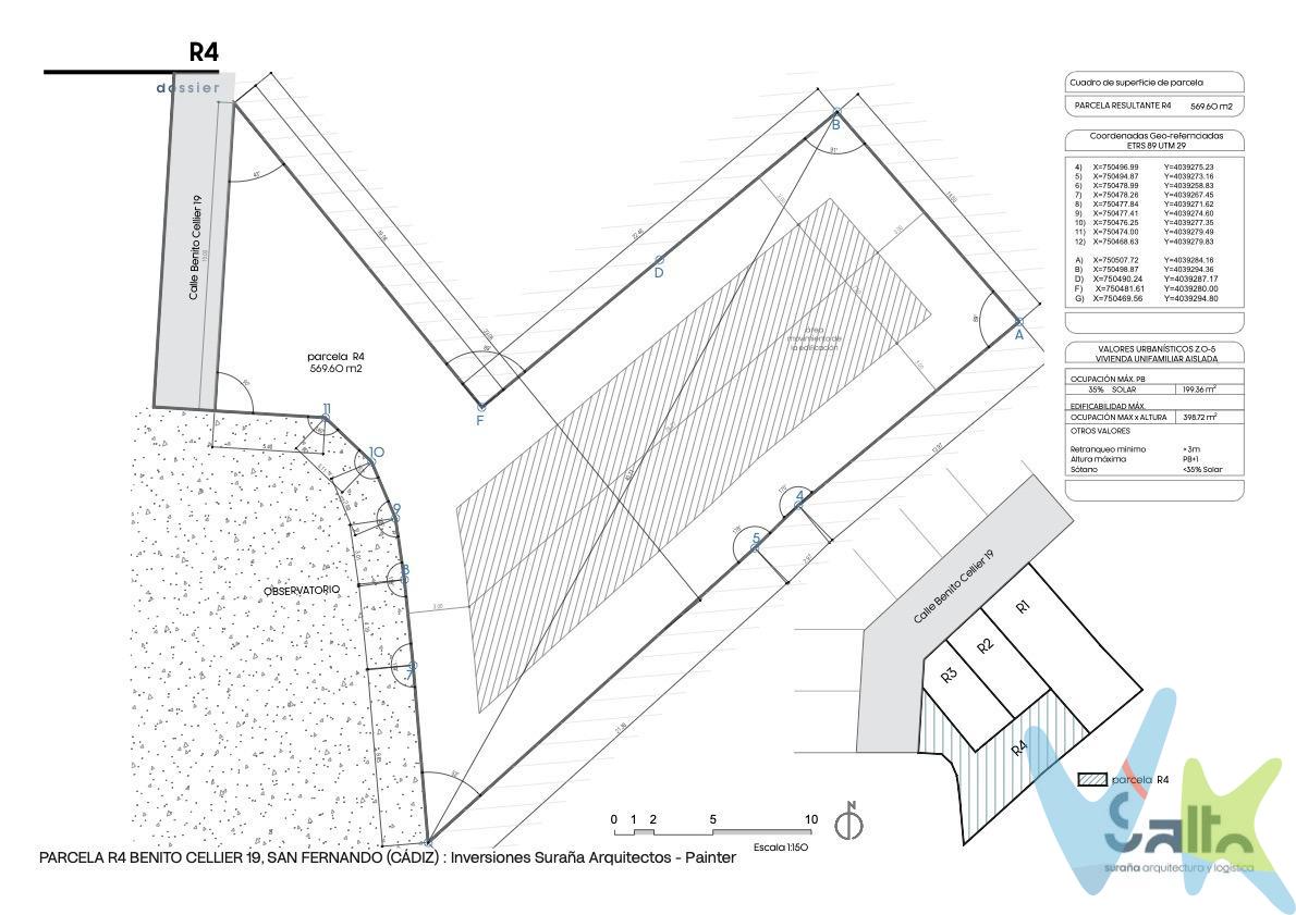 Imagina empezar desde cero. Sin límites, sin condicionantes, con la libertad de diseñar el hogar exactamente como siempre lo has soñado. Te presentamos esta exclusiva parcela ubicada en Calle Benito Cellier, en una de las zonas residenciales más interesantes de San Fernando. Un entorno tranquilo, consolidado y perfectamente conectado, donde cada día se vive con comodidad y calidad. La parcela cuenta con una superficie aproximada de 569,60 m², lo que te permite proyectar una vivienda unifamiliar aislada con amplios espacios exteriores, zonas ajardinadas y todo aquello que siempre has querido incorporar a tu hogar. Su edificabilidad permite desarrollar una vivienda de hasta 398,72 m², 199,36 m² por planta más sótano, ofreciendo un abanico enorme de posibilidades: desde una casa familiar con grandes estancias hasta un proyecto más exclusivo con zonas de ocio, piscina o espacios de trabajo en casa. Ubicada en pleno núcleo urbano, serás vecino del Observatorio de Marina y tendrás a pocos minutos puntos clave de la ciudad como Calle Real, el Ayuntamiento, la estación o el centro comercial Bahía Sur, combinando así tranquilidad residencial con cercanía a todos los servicios. Importante: lo que se comercializa es exclusivamente la parcela. Las imágenes o propuestas que puedan visualizarse son meramente orientativas y sirven únicamente como inspiración para el potencial de la misma. Si llevas tiempo buscando el lugar perfecto donde construir algo único, esta parcela es mucho más que suelo: es el punto de partida de tu próximo proyecto de vida. El consumidor tiene derecho a recibir el Documento Informativo Abreviado (D.I.A.), conforme a la normativa vigente, junto con la información adicional relativa a la vivienda, que se encuentra a su disposición en nuestra oficina, sita en Calle Real 209, San Fernando (Cádiz), y en el correo electrónico hola@aticosinmobiliaria.net. El precio indicado no incluye los gastos, impuestos y tributos inherentes a la compraventa, cuyos importes podrán facilitarse de forma estimada o calcularse de manera más precisa, entregándose el desglose correspondiente en el D.I.A., durante la visita al inmueble. - Operación sujeta a IVA, tipo 21%, Operación sujeta a IJD, cuyo tipo general es del 1,2% respecto al precio de venta, pero que en casos especiales se puede ver reducido. - En caso de que el comprador decida adquirir la vivienda a través de la agencia, deberá abonar unos honorarios equivalentes al 3 % del precio final de compraventa, con un mínimo de 3.500 €, más IVA. - Los gastos aproximados de Notaría y Registro se cifran entre 1000 € y 1600 € aproximadamente, el importe exacto dependerá del precio final de la compraventa, número de copias de la escritura, número de páginas de la escritura, complejidad, etc, en virtud de lo dispuesto en el Anexo I del Real Decreto 1426/1989, por el que se aprueba el arancel general de Notaría, y el Anexo I del Real Decreto 1427/1989, por el que se aprueba el arancel de los Registradores de la Propiedad. - En caso de necesidad de financiación bancaria para la compra, los gastos de la misma deberán ser obtenidos de la entidad bancaria que vaya a financiar la operación. - Se hace constar que la agencia efectúa una labor de intermediación, y que las condiciones finales de la compraventa quedan sujetas a la aceptación expresa de la parte vendedora y a la ulterior formalización del contrato. -Por mandato expreso del propietario, comercializamos este inmueble en exclusiva, lo que te garantiza acceso a toda la información, un servicio de calidad, un trato más ágil, sencillo y sin interferencias de terceros. Por ello, te rogamos no molestar al propietario. Gracias por tu comprensión. 
