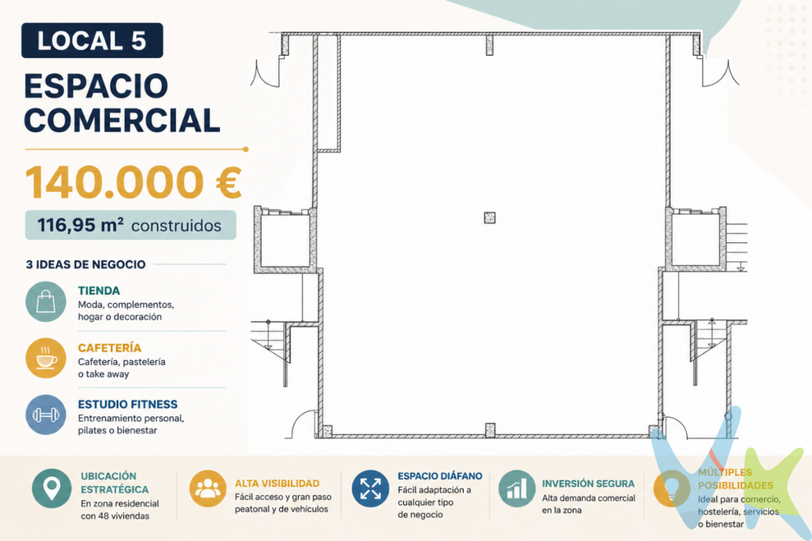 Disponible promoción de locales comerciales a pie de calle en Los Granados VII, una nueva urbanización en una zona residencial consolidada de Colindres, rodeada de viviendas y con gran potencial comercial.? Ubicados en una zona con mucha población residente, varios negocios ya en funcionamiento y un entorno ideal para desarrollar actividad profesional o comercial.Los locales destacan por: ? Fachada y visibilidad a pie de calle ? Fácil acceso y buena comunicación ? Zona con facilidad de aparcamiento ? Entorno soleado y agradable ? Ideal para comercio, oficinas, clínica, academia, estética, hostelería o despachos profesionalesUna excelente oportunidad para establecer tu negocio en una zona moderna, en crecimiento y con movimiento diario de vecinos y clientes potenciales.Cada vez hay menos locales bien ubicados y con buenas condiciones en Colindres. Si estás pensando en emprender o ampliar tu actividad, este puede ser el espacio que estabas buscando.