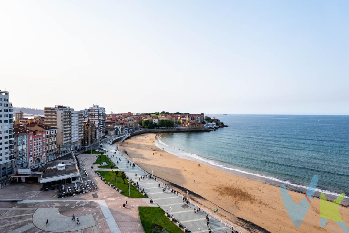 Quieres disfrutar de una vivienda en 1ª linea de playa?. Nosotros la tenemos. Te presentamos esta espectacular propiedad de 2 dormitorios, salón, cocina y baño, justo enfrente de la Escalerona, posiblemente la zona de la playa de San Lorenzo más conocida a nivel mundial. Tres estancias tienen vistas a la playa de San Lorenzo, Iglesia de San Pedro y al Elogio del Horizonte, los tres emblemas de nuestra ciudad. El hecho de poder hacer realidad tus sueños de contemplar el Mar Cantabrico, o las puestas de sol abrazando nuestro pintoresco barrio de Cimadevilla, te van a hacer decidirte pronto por esta joya urbanistica. La altura de la vivienda, una 11ª planta, te harán admirar las vistas impresionantes a la zona Oeste de Gijón. En pleno Centro, con los ejes comerciales a un paso, y todas las comodidades para pasear y respirar el ambiente de nuestra villa marinera sin necesidad de coger ningún vehículo. No lo dudes más, llámanos, estaremos encantados de enseñártela. En el precio anunciado no están incluidos el Impuesto de Transmisiones Patrimoniales, ni los gastos de Notaría y Registro.