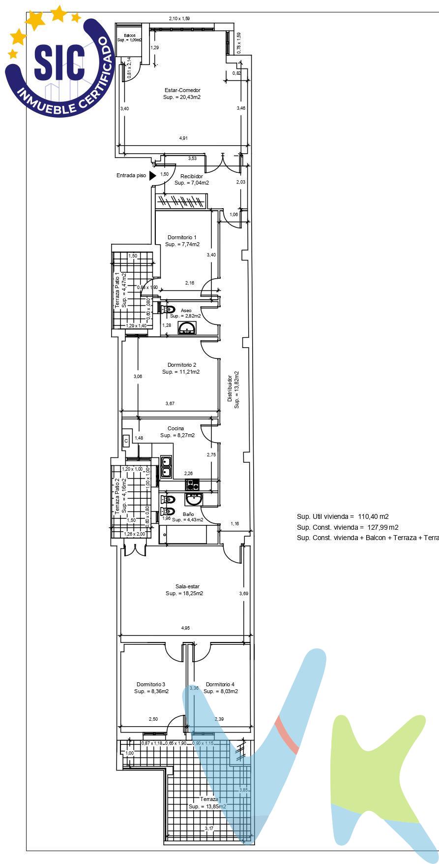 Te presentamos una excelente oportunidad de adquirir esta vivienda de origen, ubicada en un primer piso sin ascensor y con una superficie construida aproximada de 123 m² útiles, muy cerca del centro. Esta propiedad cuenta con tres amplios patios que aportan luminosidad y espacio adicional para disfrutar al aire libre. La distribución interior se compone de un acogedor hall, un comedor que da acceso a un pequeño balcón, así como una cocina funcional que también conecta con uno de los patios (4,16 m). Dispone de un baño y un aseo. Además, dispone de un salón espacioso (18 m) ideal para reuniones familiares o momentos confortables. En cuanto al área privada encontramos: una habitación doble generosa y tres habitaciones simples; dos las cuales tienen salida hacia otro patio exterior muy amplio (14 m), mientras la tercera sala tiene conexión a otro patio cercano casi igualitariamente grande (5m). Sin duda alguna es el lugar perfecto donde poder plasmar tus ideas decorativas e interiores convirtiéndola en su hogar soñado. No pierdas la ocasión única del momento ¡Ven a visitarla!. Los metros son aproximados. Este inmueble es en exclusiva, con lo que le facilitamos cualquier información sobre la vivienda. Por este motivo, solicitamos no molesten al propietario o a los vecinos de la comunidad. . En todos los casos los precios expuestos son más impuestos y gastos derivados de la transmisión del inmueble.
