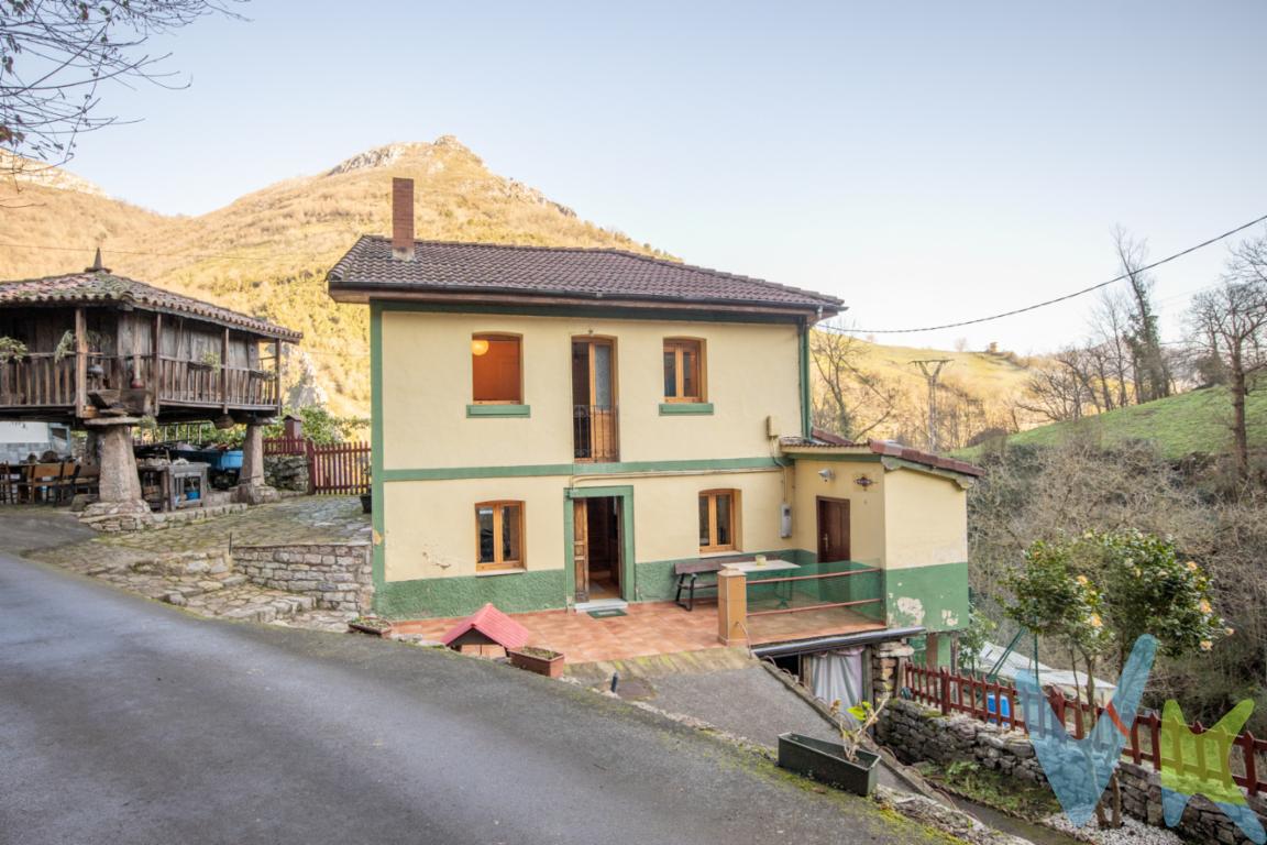 CASA INDEPENDIENTE - ALDEA VEGA DE SAN PEDRO (MIERES).Vega de San Pedro es una Aldea  Mierense, envuelta por las montañas, perteneciente a la  Provincia de Asturias, que se encuentra a tan solo 10 minutos de la capital. Si eres un amante de la naturaleza no puedes perderte la oportunidad de visitar esta preciosa casa con vista panorámica.Construida en el año 1899, distribuida por dos plantas y un sótano. Accedemos a la vivienda por un paseo asfaltado, donde nos encontramos con un pequeño rincón de descanso y un cuarto de baño completo. En la primera planta de la vivienda dispone de 72m2 distribuidos en  una cocina equipada, despensa y un salón-comedor con un  impresionante corredor con vistas a la parcela. Accedemos a la segunda planta por las escaleras, en  62m2  nos encontramos con 3 amplios dormitorios con un baño completo. En el hall que distribuye las estancias de los dormitorios, tenemos acceso a un amplio sótano de 20m2. Ventanas aluminio y PVCSuelos de maderaDeposito de GasoilRetejado y con canalones en perfecto estado.SaneamientoA esta vivienda le pertenece una amplia parcela de arboles frutales con zona de barbacoa [1.252m2 de superficie].Podemos tener la opción de obtener  un Hórreo asturiano en perfecto estado de conservación, una segunda parcela de arboles frutales de [1.587m2 de superficie] y un maravilloso llagar de sidra en perfecto estado de conservación y su maquinaria.  [ + 20.000EUR]Se accede a las dos parcelas desde una preciosa verja de madera situada a ambos lados del hórreo. Destacamos de esta ubicación el acceso a una Senda Verde que antaño servía de acceso a las instalaciones mineras con los ferrocarriles, una preciosa senda rodeada de vegetación, puente con un precioso  rio y finalmente nos encontraremos con un pareje y área de descanso.¡No pierdas la oportunidad de ver este inmueble !    