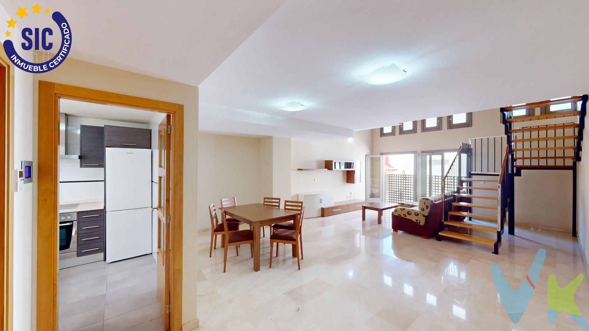 Descubre tu nuevo hogar en el corazón de Oliva: un impresionante dúplex diseñado para quienes buscan equilibrio entre confort y elegancia. Con una superficie construida de 124 m² (105 m² útiles), este espacio destaca gracias a sus techos altos, que aportan amplitud y una sofisticación única a todo el conjunto. Por qué destaca esta propiedad:. Zona de día: Un espectacular salón-comedor bañado por luz natural, diseñado para la vida familiar y los momentos sociales. Vida exterior: Disfruta de una terraza privada, el rincón ideal para tus pausas de lectura y momentos de relax al aire libre. Comodidad total: La vivienda incluye plaza de garaje y trastero, garantizando funcionalidad desde el primer día. Situado a solo 2,5 km de la costa, disfrutarás del sol mediterráneo sin renunciar a la comodidad de vivir en el centro urbano, rodeado de un entorno tranquilo y una comunidad consolidada. Tu próximo capítulo comienza aquí.  Ven a conocer el potencial de este hogar en persona. Impuestos y gastos no incluidos en el P.V.P. El ITP general es del 10% (consultar posibles reducciones según comprador). Los gastos de Notaría y Registro son de cuenta del comprador, variando según el importe y la escritura. Honorarios de agencia no incluidos. La agencia actúa como intermediaria. Toda operación queda sujeta a la aprobación final del propietario y a la firma del contrato. La oferta está sujeta a errores, cambios de precio, disponibilidad, omisión y/o retirada del mercado sin previo aviso / Muebles y contenidos según acuerdo personalizado y no según las fotos de la presentación