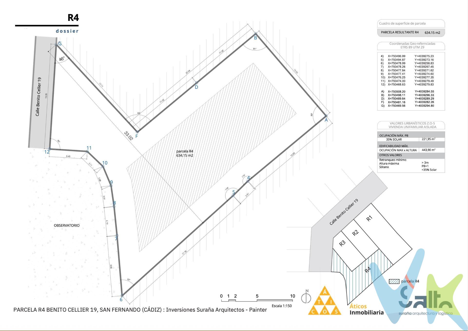 Imagina empezar desde cero. Sin límites, sin condicionantes, con la libertad de diseñar el hogar exactamente como siempre lo has soñado. Te presentamos esta exclusiva parcela ubicada en Calle Benito Cellier, en una de las zonas residenciales más interesantes de San Fernando. Un entorno tranquilo, consolidado y perfectamente conectado, donde cada día se vive con comodidad y calidad. La parcela cuenta con una superficie aproximada de 634,15 m², lo que te permite proyectar una vivienda unifamiliar aislada con amplios espacios exteriores, zonas ajardinadas y todo aquello que siempre has querido incorporar a tu hogar. Su edificabilidad permite desarrollar una vivienda de hasta 443,90 m², 221,95 m² por planta más sótano, ofreciendo un abanico enorme de posibilidades: desde una casa familiar con grandes estancias hasta un proyecto más exclusivo con zonas de ocio, piscina o espacios de trabajo en casa. Ubicada en pleno núcleo urbano, serás vecino del Observatorio de Marina y tendrás a pocos minutos puntos clave de la ciudad como Calle Real, el Ayuntamiento, la estación o el centro comercial Bahía Sur, combinando así tranquilidad residencial con cercanía a todos los servicios. Importante: lo que se comercializa es exclusivamente la parcela. Las imágenes o propuestas que puedan visualizarse son meramente orientativas y sirven únicamente como inspiración para el potencial de la misma. Si llevas tiempo buscando el lugar perfecto donde construir algo único, esta parcela es mucho más que suelo: es el punto de partida de tu próximo proyecto de vida.
