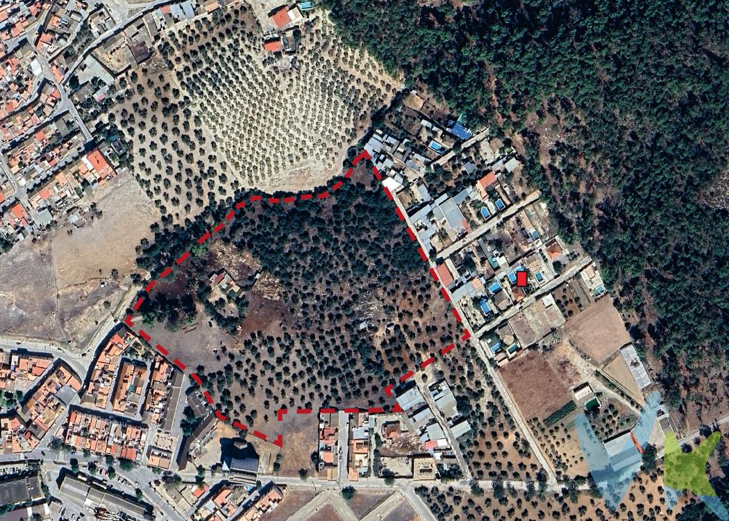 Parcela de suelo Urbanizable sectorizado incluida en la Unidad de Actuación 28 del PGOU de Montellano.
Superficie total de 42.169 m2, con una superficie edificable de 19.330 mtrs, en 55 viviendas.
La parcela a efectos catastrales cuenta con inmuebles de distinta clase uno urbano y otro rústico.
Actualmente el inmueble urbano está compuesto por una vivienda de 175m2, dos almacenes de 31 y 63 m2 y por último un aparcamiento de 17 m2. La vivienda del rancho fue construida en 1930, ha sufrido a lo largo de su vida diferentes intervenciones para su mantenimiento, sin perder las características constructivas originales.
La zona rústica se divide en tres subparcelas: una de 12.255m2 de Olivos de secano, otra de 4.292m2 de tierras de labor o labradío de secano y una última improductiva de 25.320 m2.
El Rancho “De La Mejicana” está situado al este de casco urbano del hermoso pueblo de Montellano, a la falda de la Sierra de San Pablo. Es un terreno singular desde donde se domina la ciudad sin perder el contacto con ella y con la naturaleza.
