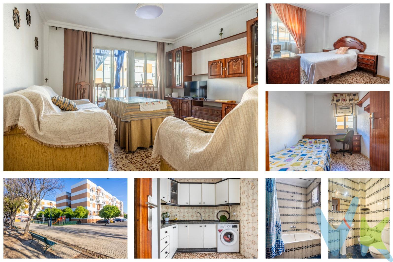 Disponible a la venta esta vivienda luminosa para entrar a vivir de 66 m2 distribuidos en:. * hall de entrada. * cocina independiente amueblada con encimera de granito y equipada con campana extractora, placa vitrocerámica, frigorífico, y termo eléctrico de 75 litros. Dispone de puerta balconera con vistas a patio interior. * Salón comedor dotado de split sólo frío y con acceso a terraza con cierre de persianas con vistas despejadas y orientación oeste. * Distribuidor con despensa - trastero. * Amplio dormitorio principal con vistas a la calle. * Segundo dormitorio con vistas a la calle. * Tercer dormitorio con vistas a patio interior. * Baño con bañera y ventilación directa (ventana). En planta baja, el portal del bloque dispone de un patio de uso comunitario con espacio para aparcar la moto o bici. De comunidad se paga 35€/mes y de IBI 120€/año. Ubicado en la Urbanización Nueva Bellavista, zona tranquila con jardines y juegos de recreo infantil, junto a la avenida de Bellavista y hospital de Valme, próximo al mercado de abastos, colegios de educación primaria y secundaria, etc. Próximo a la incorporación tanto a la s-30 como a la s-40. Tiene muy buena conexión con el centro de Sevilla tanto en bici (carril bici), coche, bus (líneas 3,37 y LS), tren (cercanías), y a futuro en metro (línea 3). En cumplimiento de las obligaciones de información previstas Disp. final 3ª de la Ley 10/2025, de 28/diciembre, de servicios de atención al cliente y transparencia, así como en la normativa sectorial vigente, y RD 218/2005 de Inf. de la Junta de Andalucía, el PVP no incluye los gastos e impuestos inherentes a la adquisición, los cuales se desglosan estimados o con posibilidad de calcularlos a continuación; los gastos más ajustados serán dados en el D.I.A. en la visita al inmueble, o antes. *Gastos de Notaría: La Minuta se calculará según al arancel notarial oficial: Anexo I, del Real Decreto 1426/1989, de 17 de noviembre. Enlace:notariared.com/calculadora-gastos-compra-vivienda/ . *Gastos de Registro de la Propiedad: La inscripción se facturará según el arancel oficial: ANEXO I, del Real Decreto 1427/1989, de 17 de noviembre. Igual enlace anterior. *Gastos de Gestión (Gestoría): Los honorarios por la tramitación administrativa, liquidación de impuestos e inscripción registral ascienden de forma estimativa a [363 € aprox.] (IVA incluido), aunque depende de cada caso, y su dificultad. *Honorarios Agencia del Vendedor: incluidos en el PVP. *Honorarios Agencia del comprador: La agencia prestará los servicios de información, asesoramiento y acompañamiento previstos en el Encargo de Servicios y en el F.I.A.(Ficha Información Abreviada) Si solicita servicios adicionales o personalizados, sus honorarios serán informados previamente, de forma individualizada y por escrito, conforme a la libertad de pactos y a la normativa vigente. *Si necesita Financiación, su banco le informará . *Impuesto sobre Transmisiones Patrimoniales (ITP): Se aplicará el tipo impositivo vigente en Andalucía (7%, 6%, 3,5%, etc, aplicables según las circunstancias personales del comprador o las características del inmueble). El impuesto se devenga sobre el superior entre el Valor de Referencia de Catastro y el PVP. Puede calcular su situación personal en el portal oficial de la A.T. de Andalucía. enlace:juntadeandalucia.es/organismos/economiahaciendayfondoseuropeos/areas/tributos-juego/tributos/paginas/impuestos-cedidos-transmisiones.html